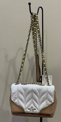 Kate Spade Purse Tan/White Mini Emelyn Criar Lane Quilted Crossbody
